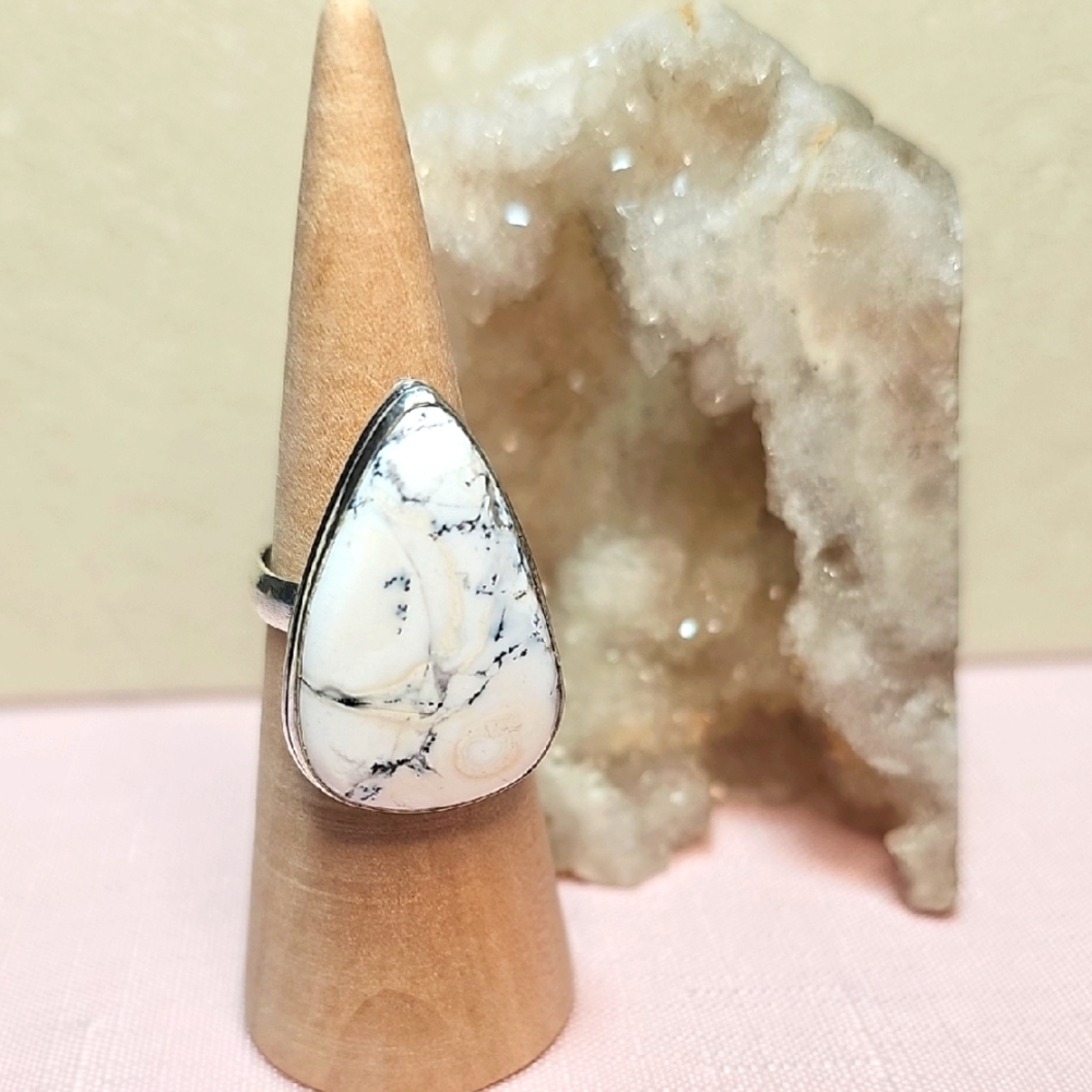 Dendritic Opal Silver Ring